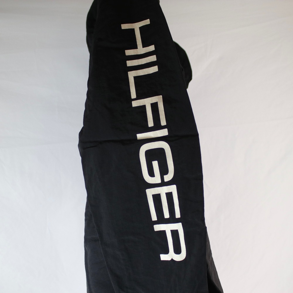 Tommy Hilfiger Black Windbreaker Quarter Zip Hooded Rain Jacket Men's Size S - Picture 4 of 7